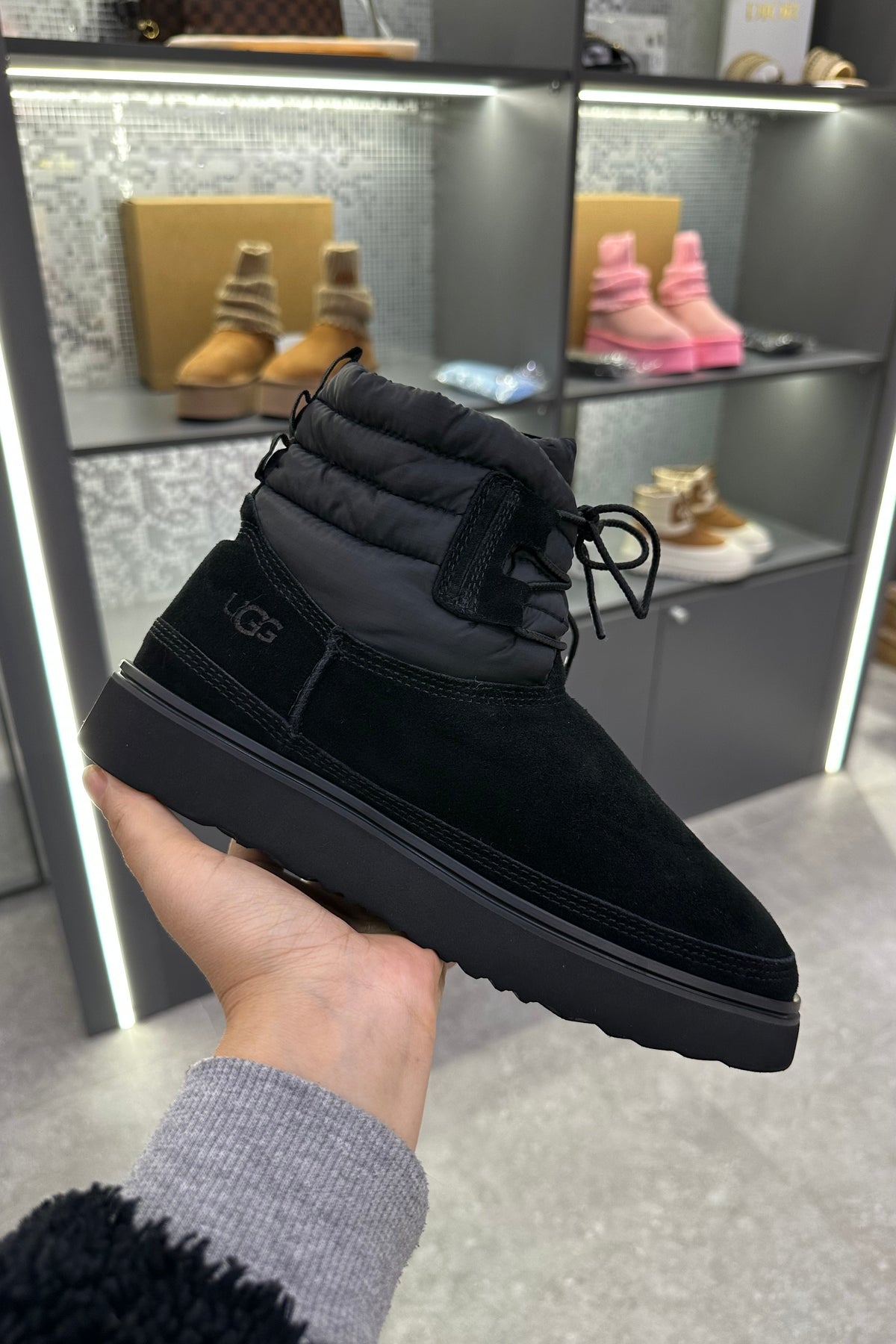 UGG Classic Mini Lace-Up Weather Boot - Black