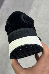 Zegna Techmerino Wool Sneakers - Black - MAGIC CITY