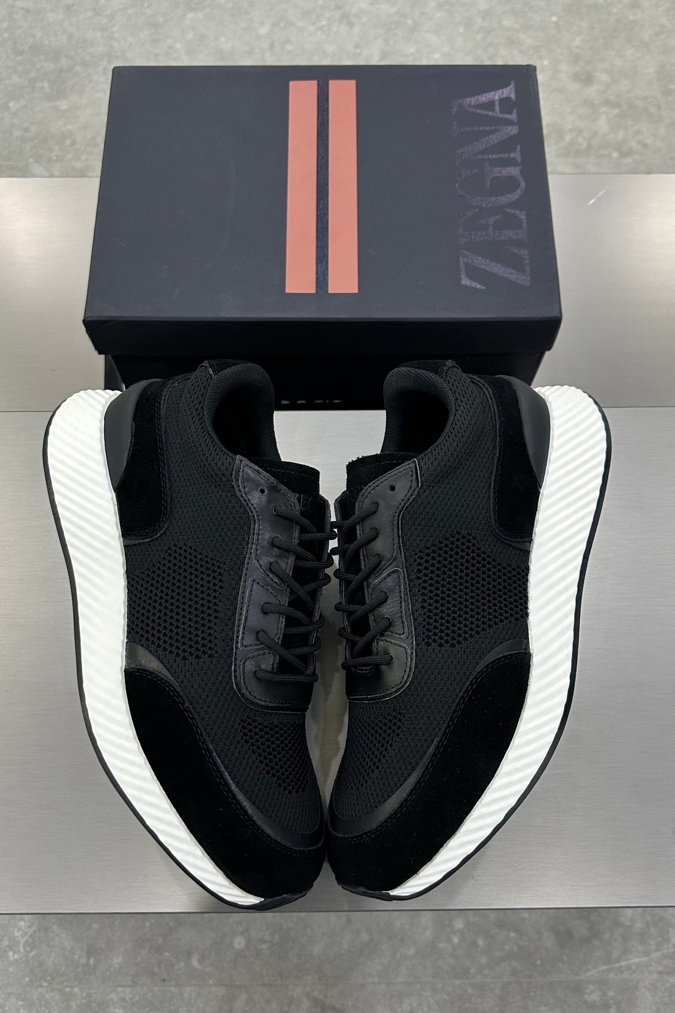 Zegna Techmerino Wool Sneakers - Black