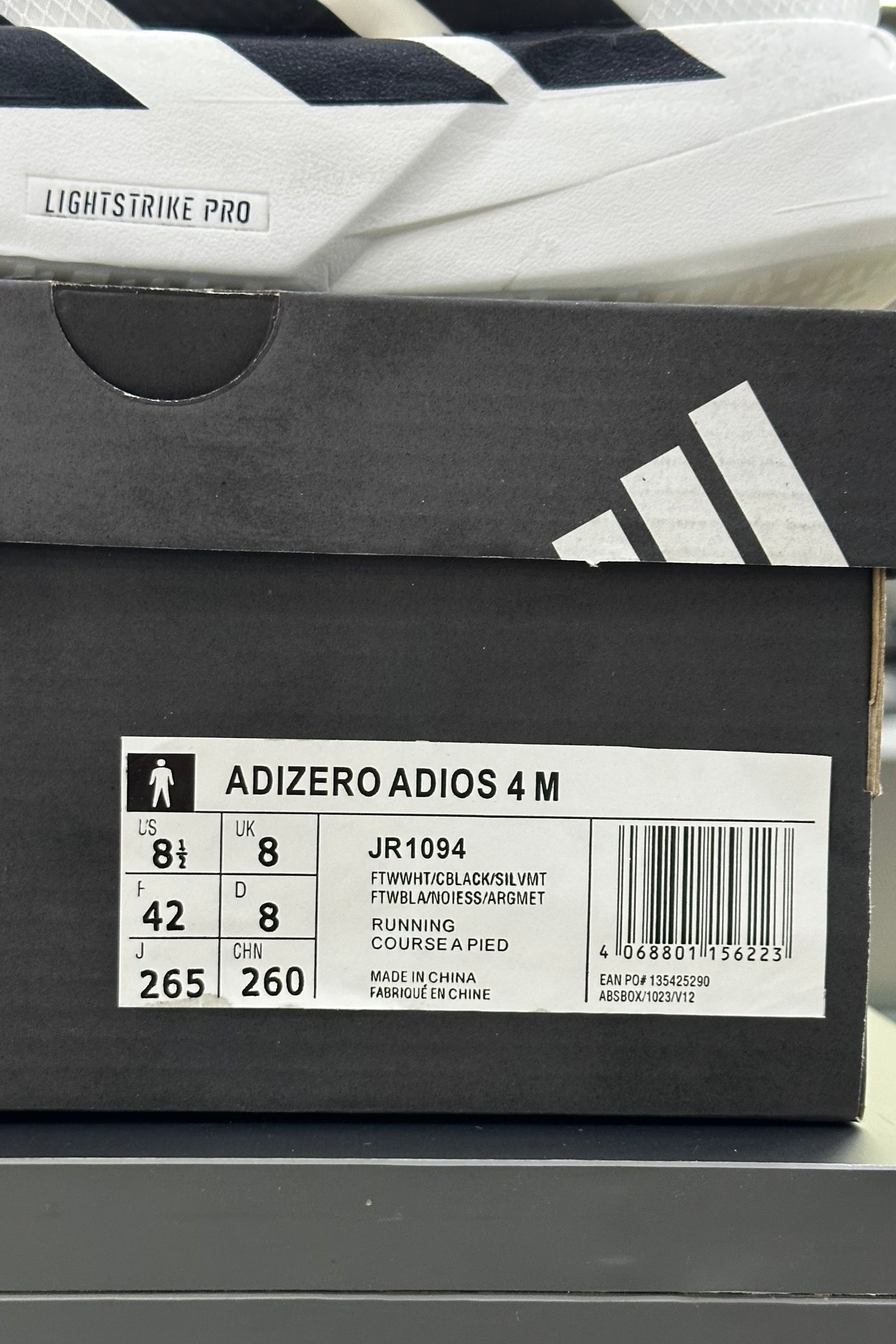 Adidas Adizero Adios Pro 4 White Black