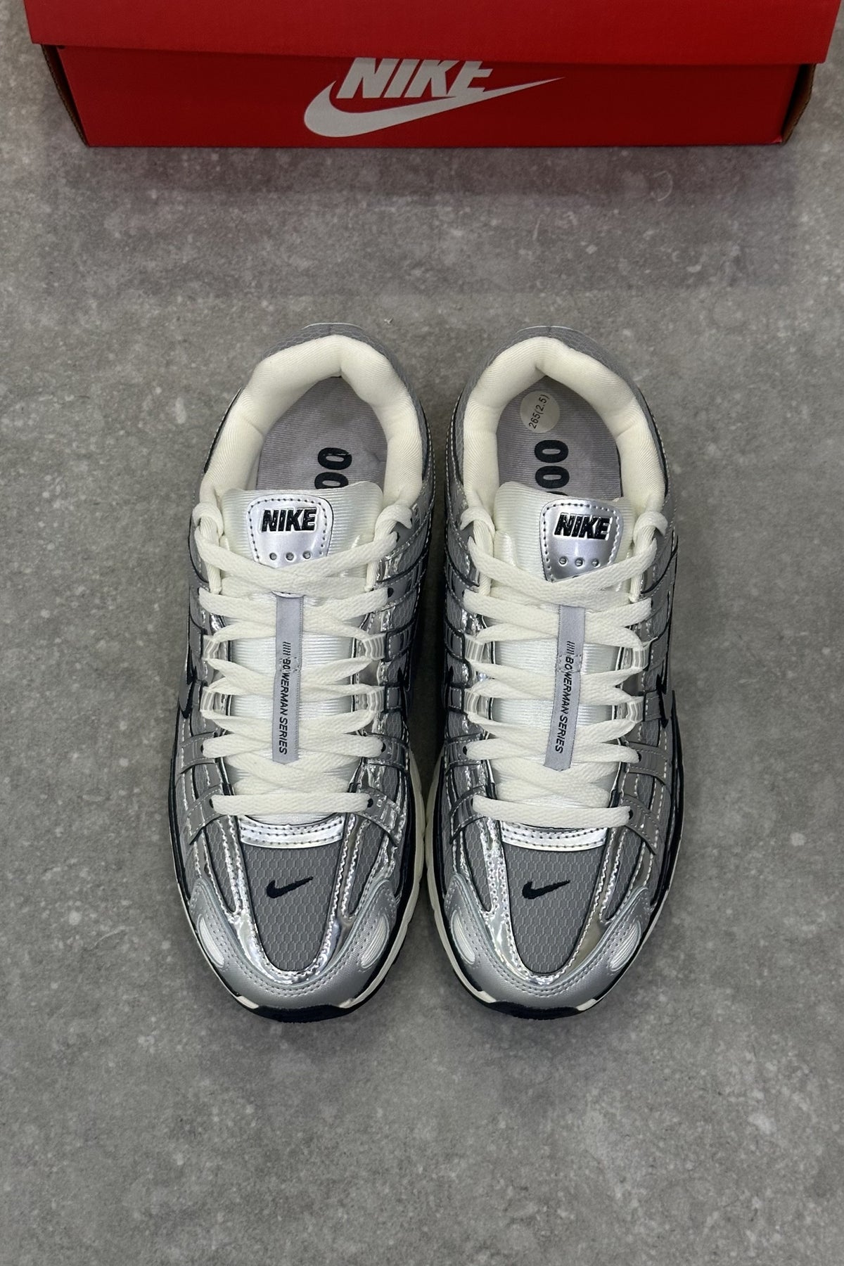 Nike P-6000 Metallic Silver - top view