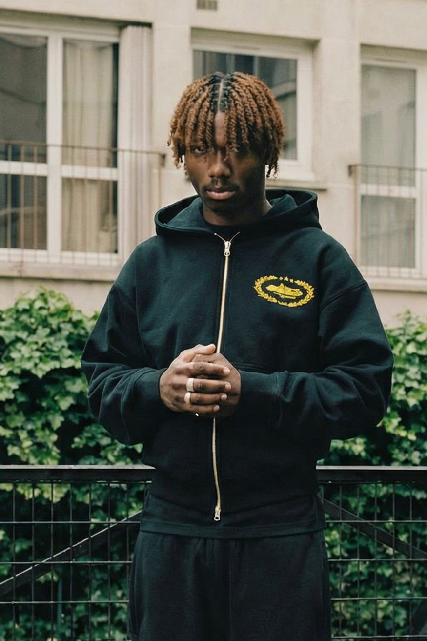 Corteiz Superior Royale Zip Hoodie - "Black/Yellow"