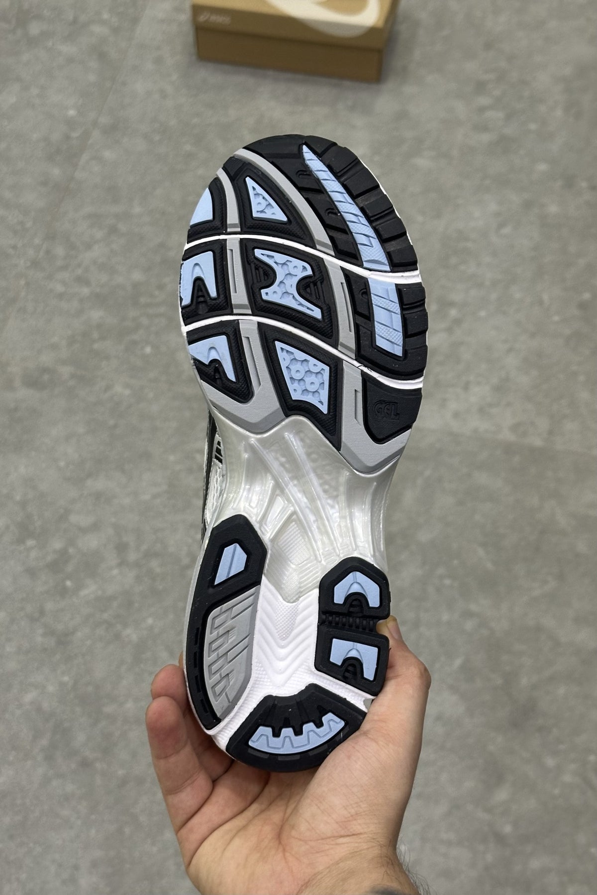 JJJJound x ASICS Gel-Kayano 14 White/Blue - tongue detail