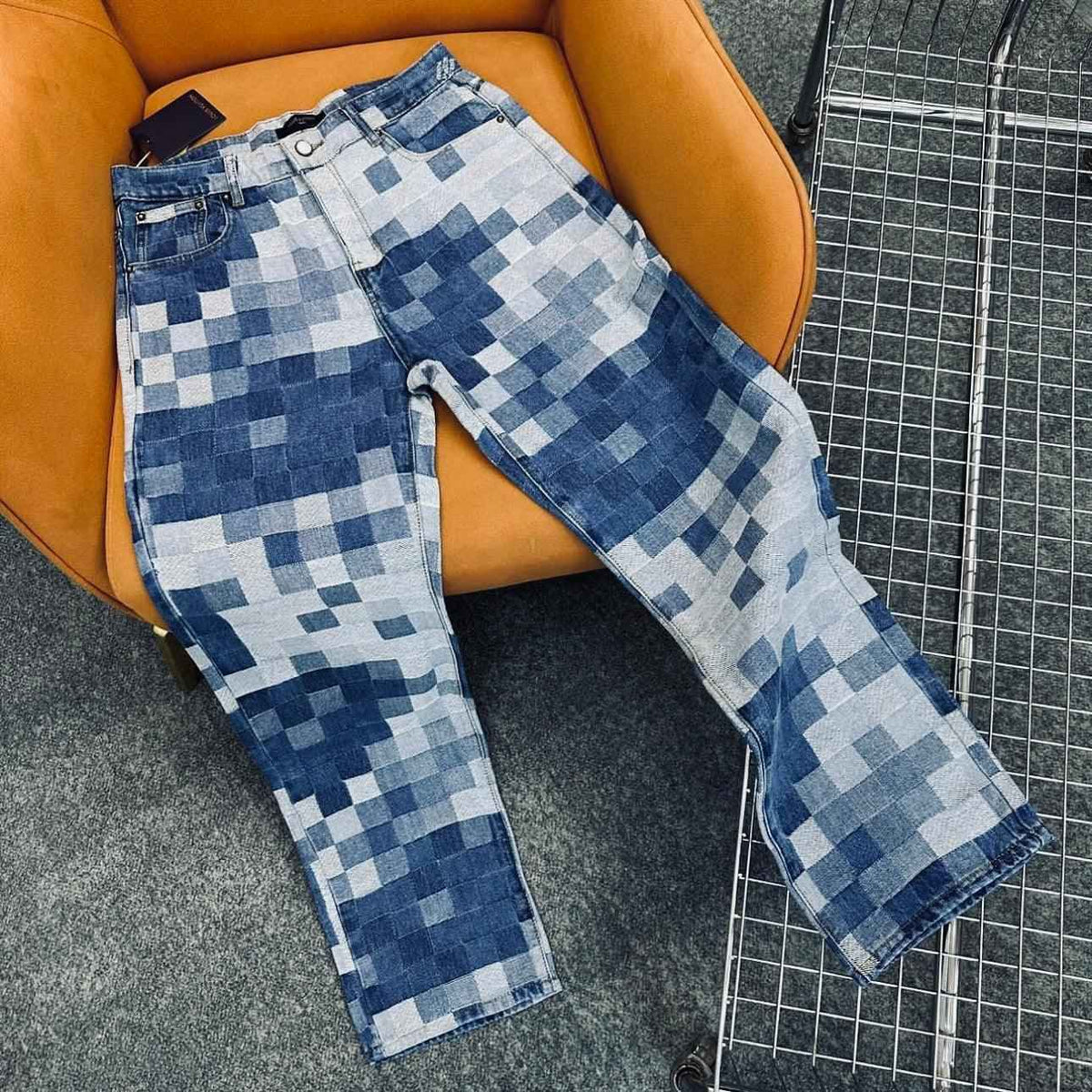 Louis V Damier Denim Skate Pants - MAGIC CITY