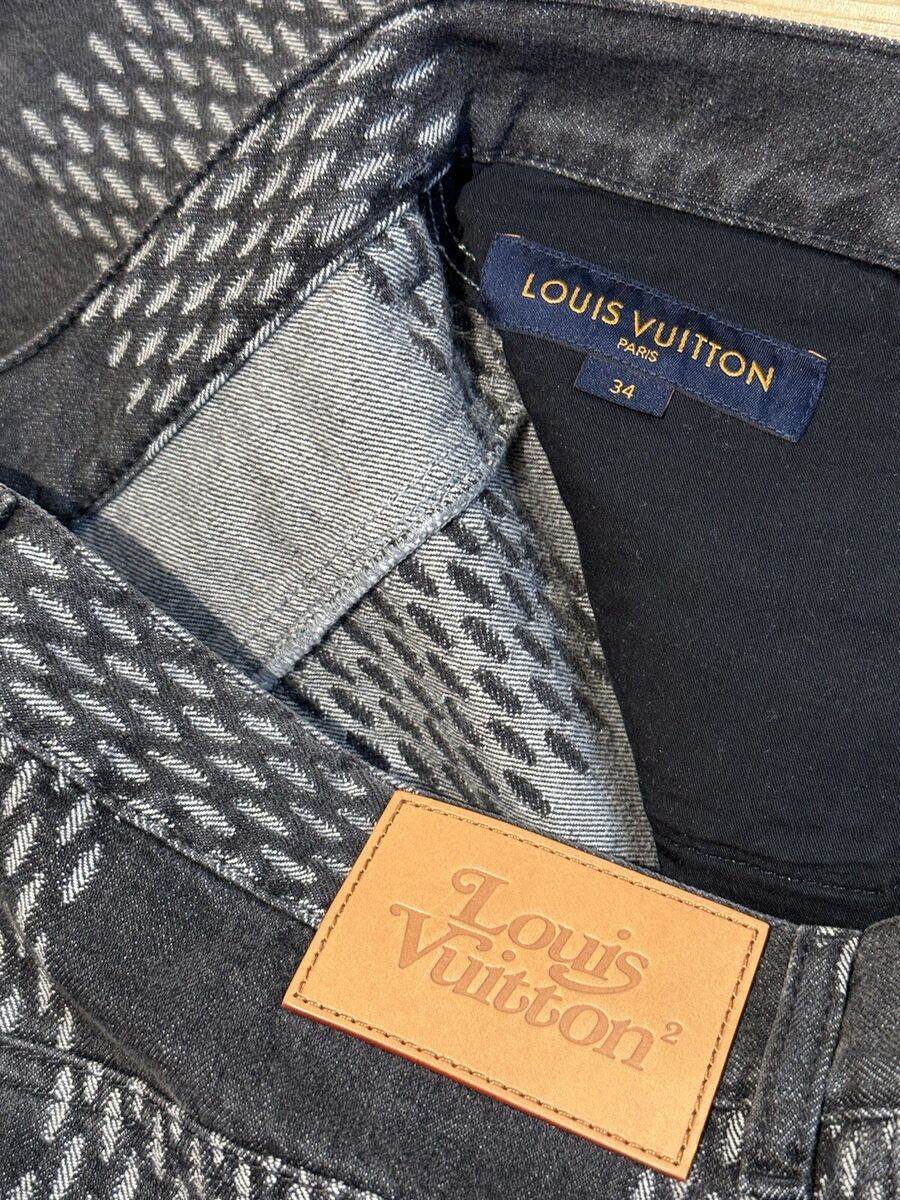 Louis V x Nigo Giant Damier Waves MNGM Denim Pants
