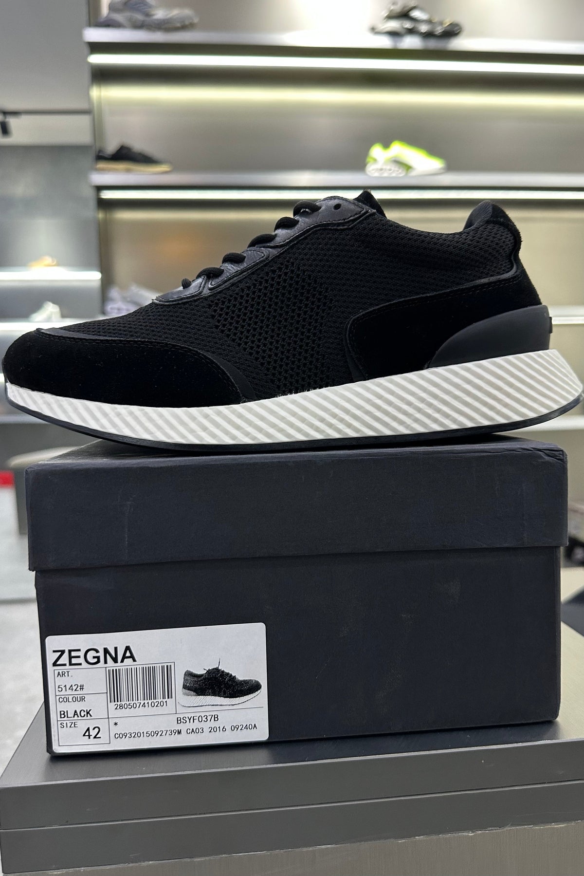 Zegna Techmerino Wool Sneakers - Black - MAGIC CITY