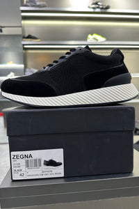 Zegna Techmerino Wool Sneakers - Black - MAGIC CITY