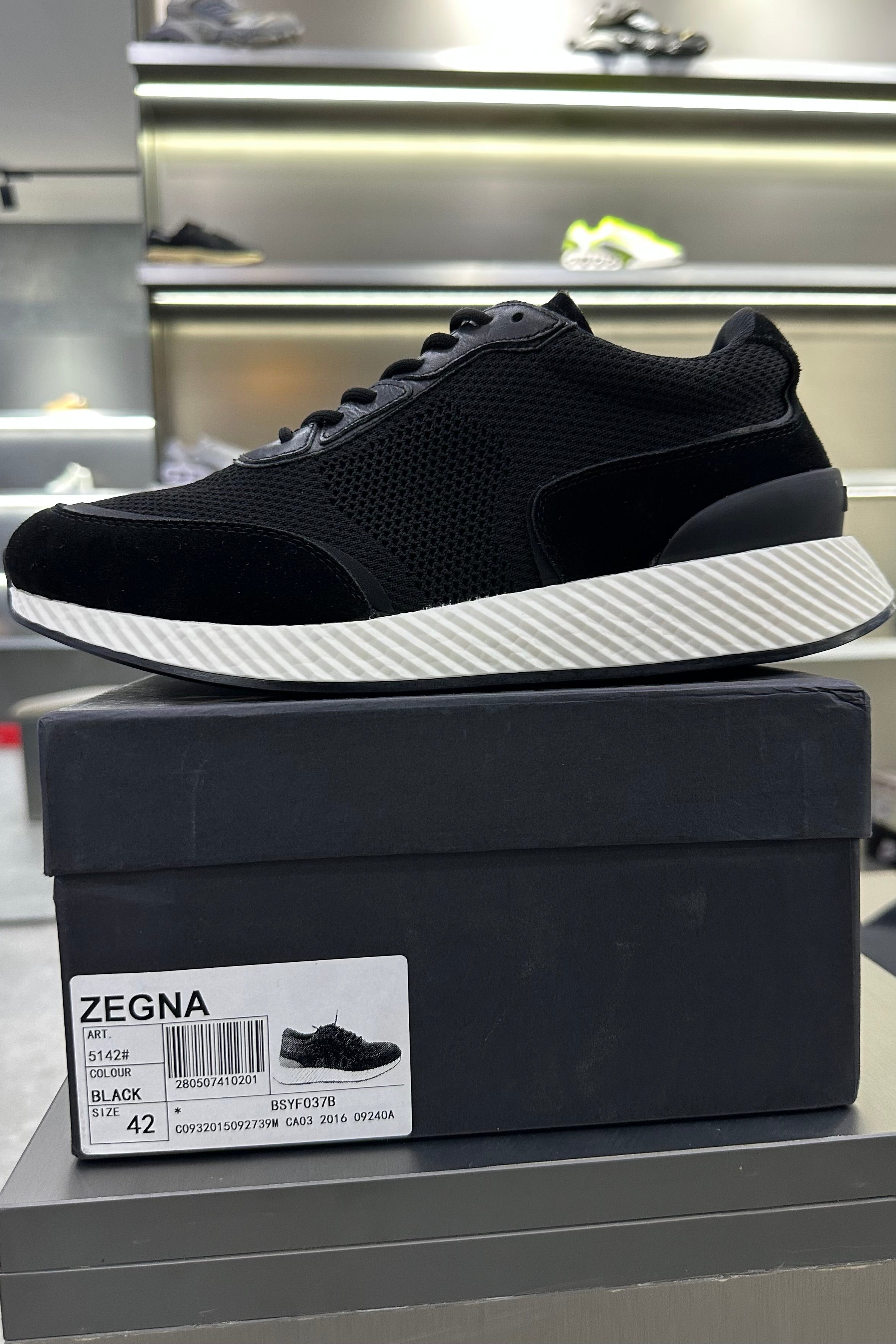 Zegna Techmerino Wool Sneakers - Black - MAGIC CITY