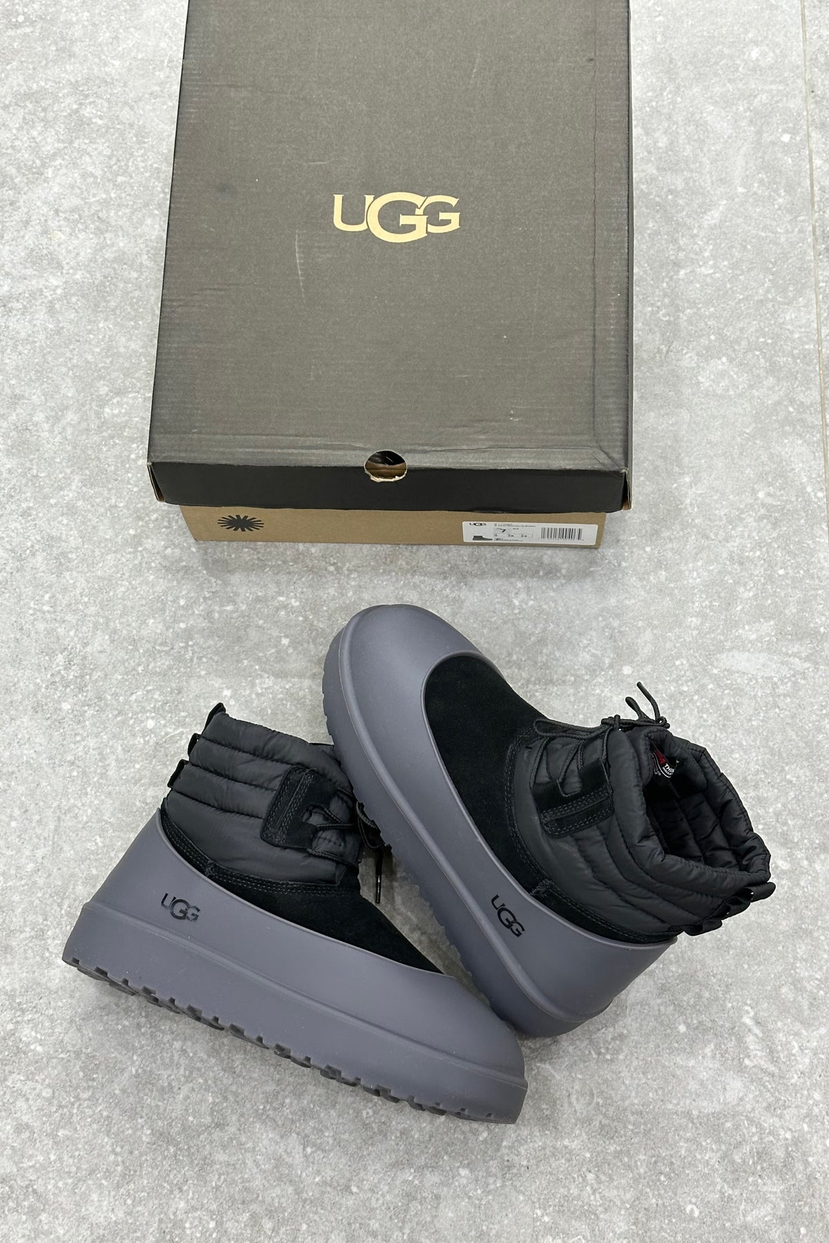 UGG Classic Mini Lace-Up Weather Boot - Black