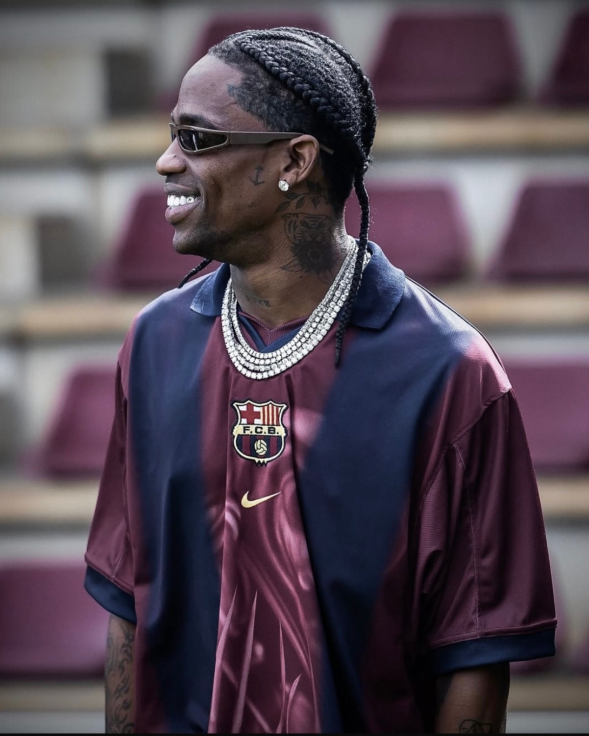 Travis Scott X FC Barcelona Retro 2000/01 Home Skeleton Jersey