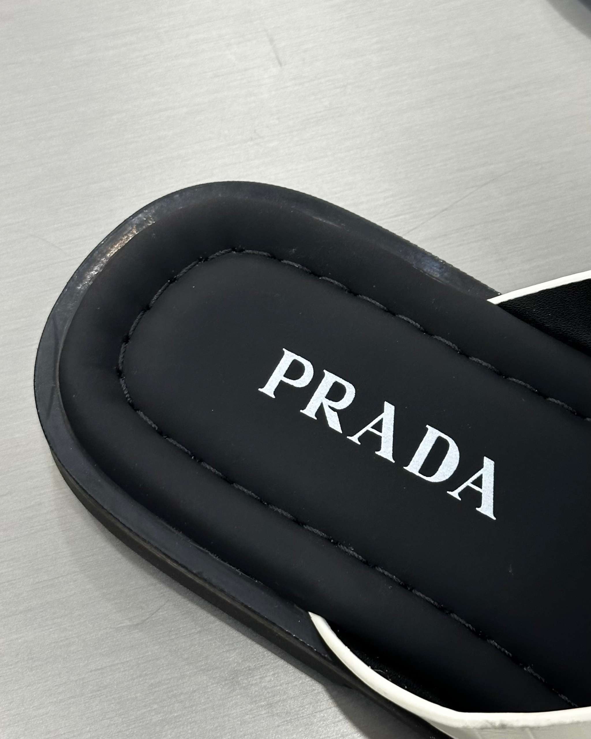 PRĄDA Marble White Crocodile Leather Crisscross Sandals