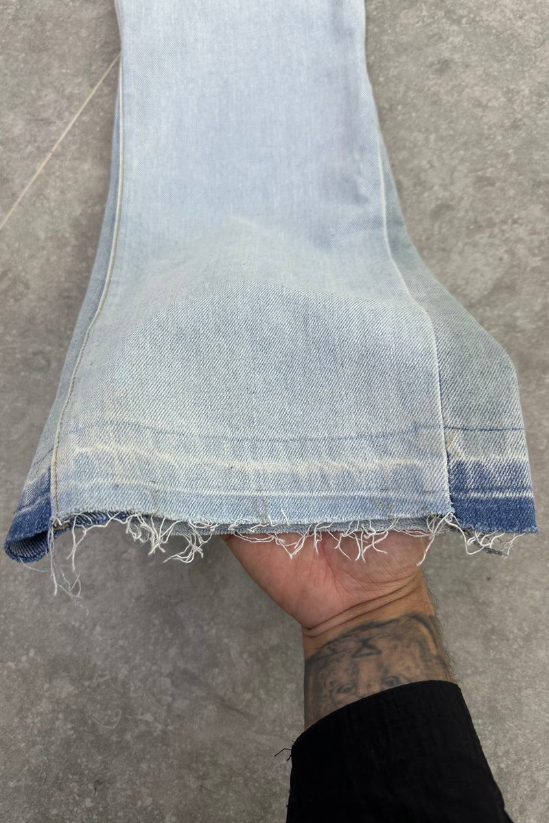 GALLERY DEPT Flared Jeans Paint Splatter – Light Wash Blue