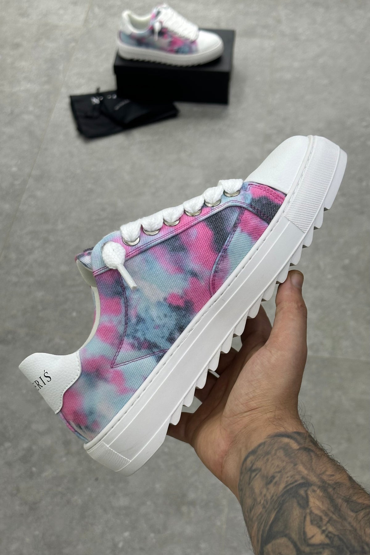 NUMERIS Low-Top Sneakers – Pink Teal Tie-Dye
