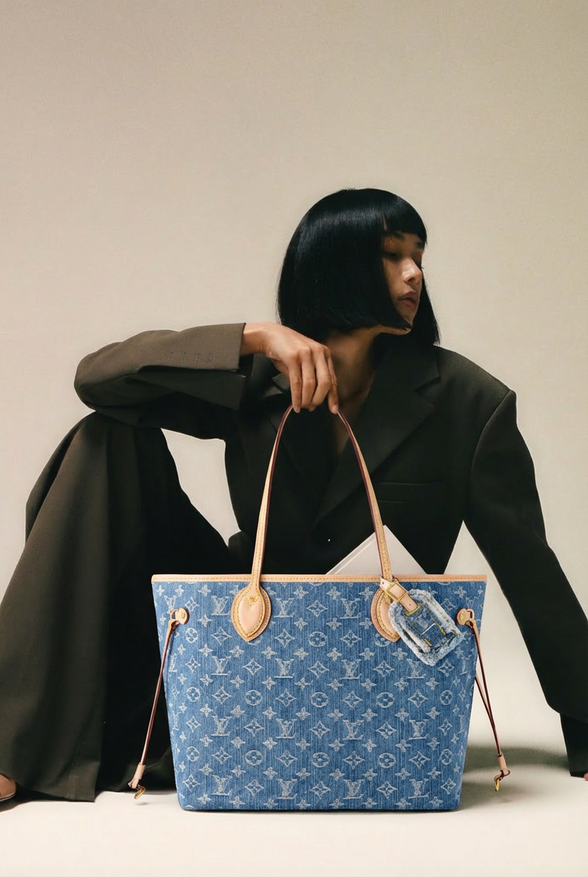 Louis V - Neverfull MM Monogram Denim