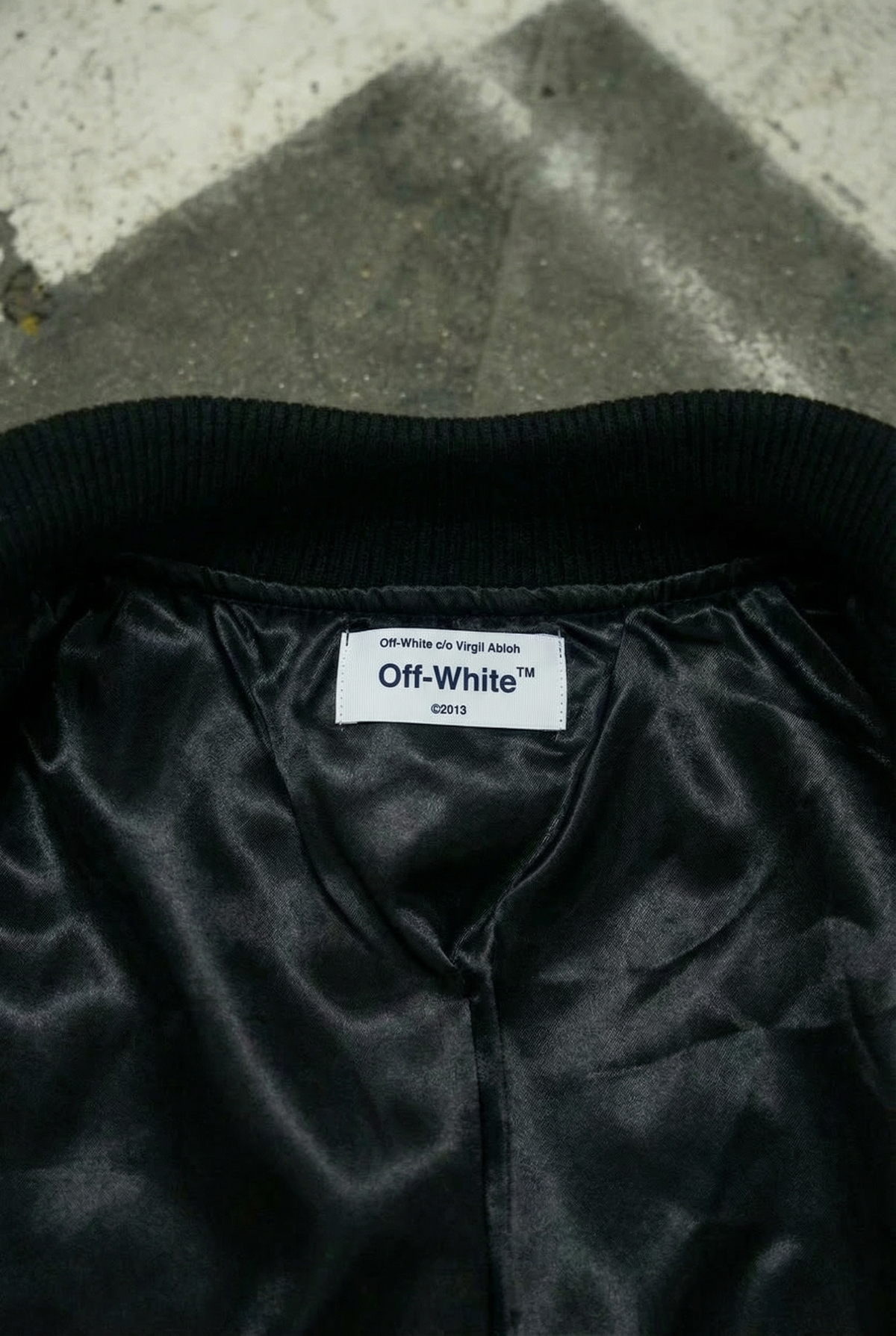 Off-white X A.c. Milan Logo-appliquéd Varsity Jacket