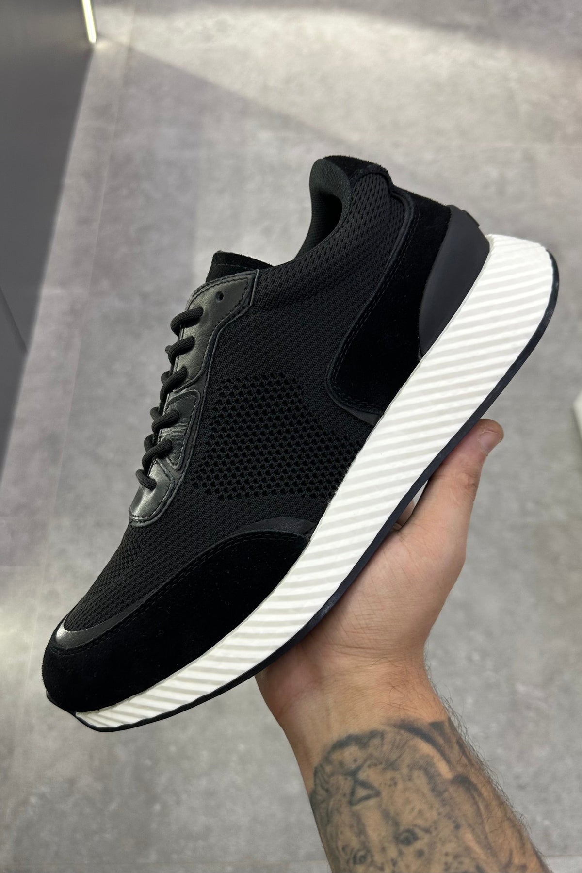 Zegna Techmerino Wool Sneakers - Black - MAGIC CITY