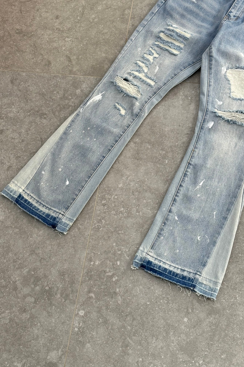 GALLERY DEPT Flared Jeans Paint Splatter – Vintage Blue