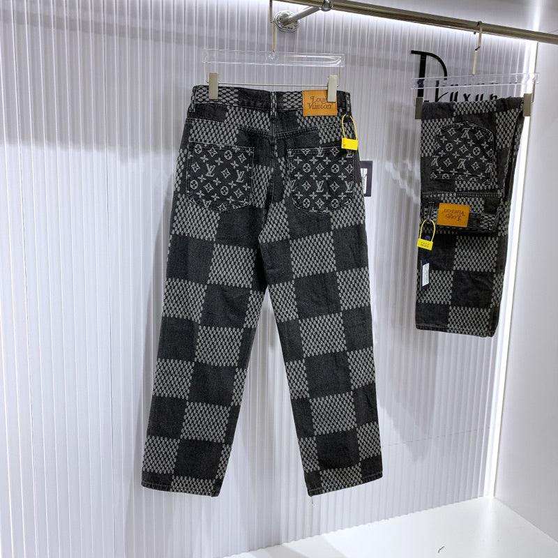 Louis V x Nigo Giant Damier Waves MNGM Denim Pants