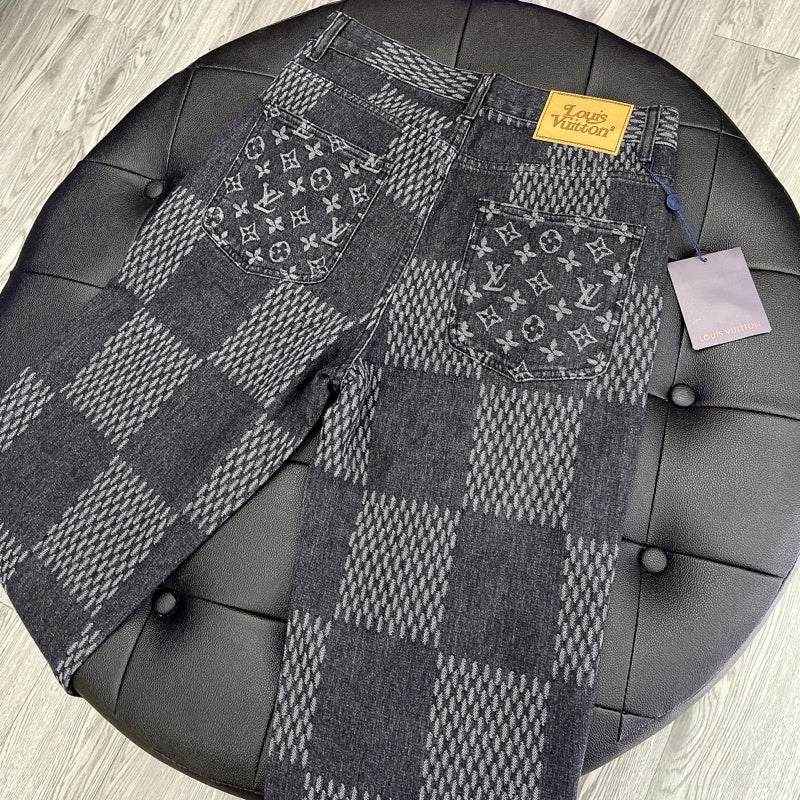 Louis V x Nigo Giant Damier Waves MNGM Denim Pants - MAGIC CITY