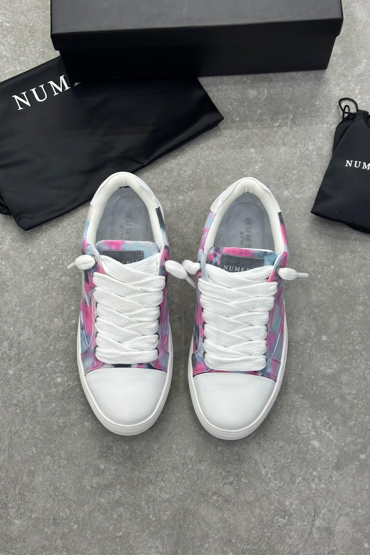 NUMERIS Low-Top Sneakers – Pink Teal Tie-Dye