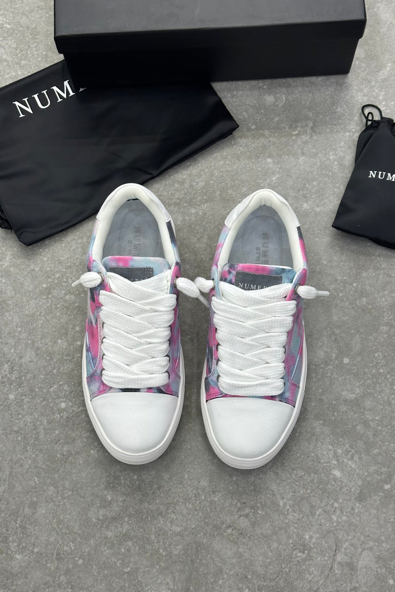 NUMERIS Low-Top Sneakers – Pink Teal Tie-Dye