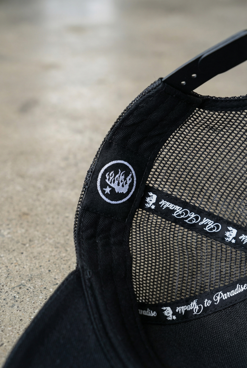 HELLSTAR Rhinestone Logo Cap | White Black