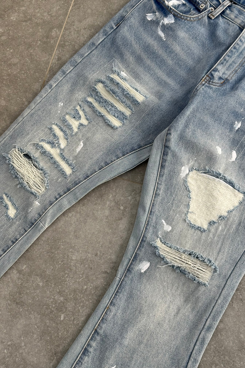 GALLERY DEPT Flared Jeans Paint Splatter – Vintage Blue