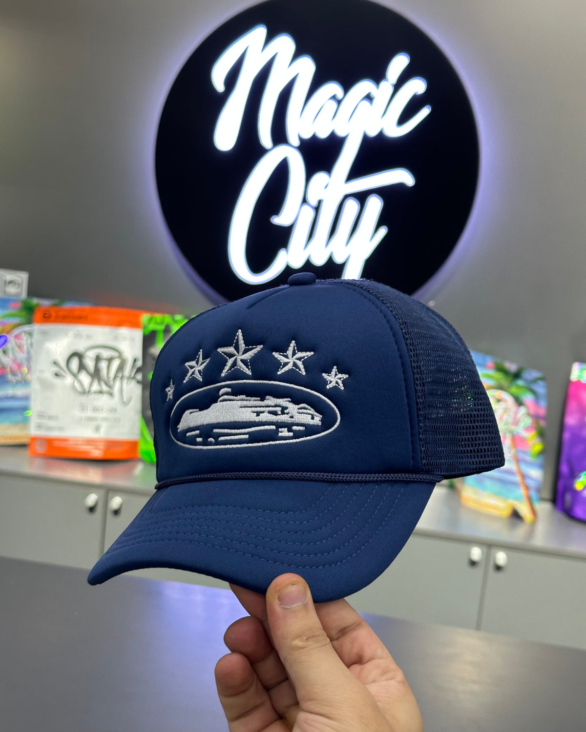 CORTEIZ 5 STARZ Alcatraz Trucker Hat – Bleu - MAGIC CITY
