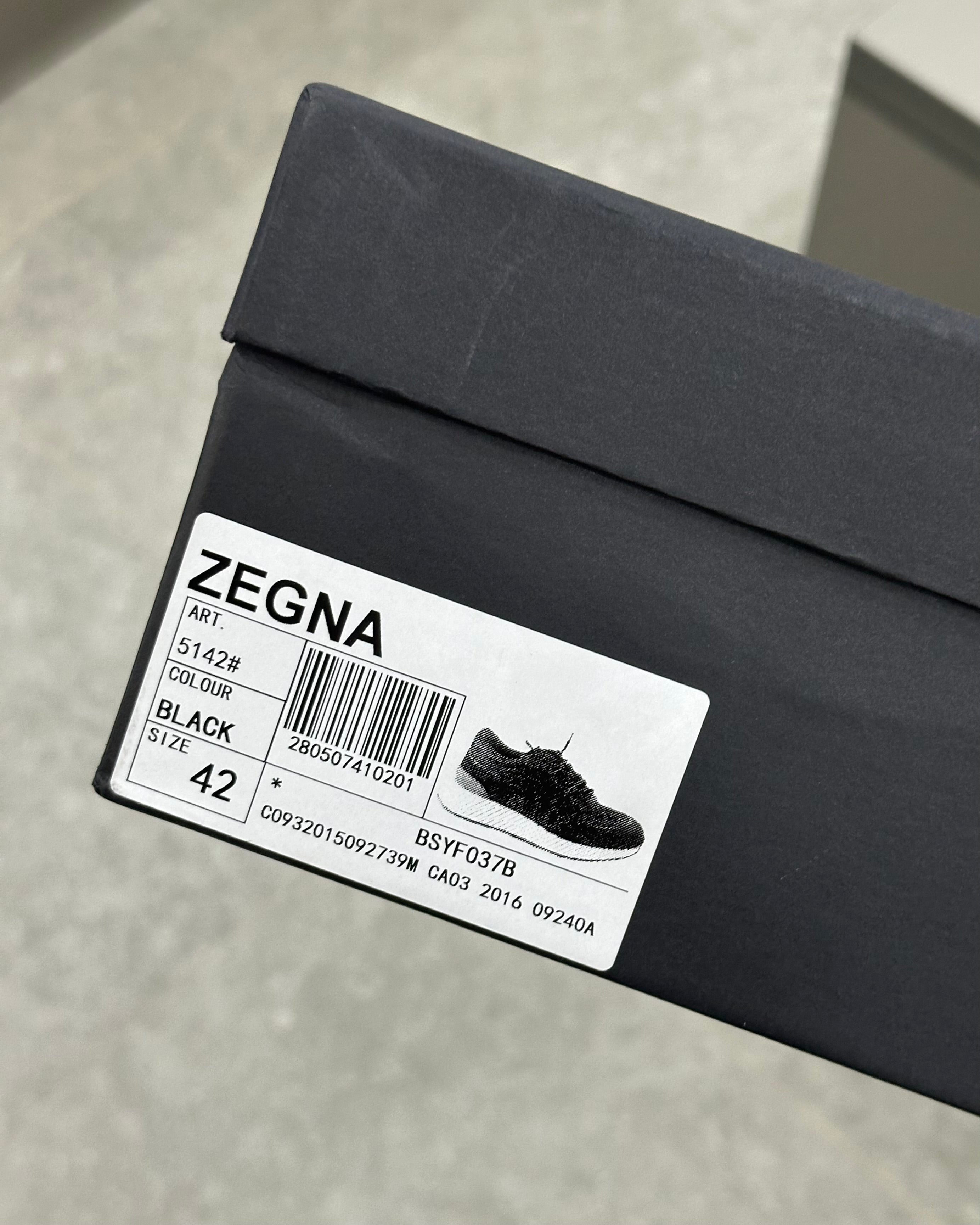 Zegna Techmerino Wool Sneakers - Black