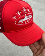 CORTEIZ 5 STARZ Alcatraz Trucker Hat – Red - MAGIC CITY