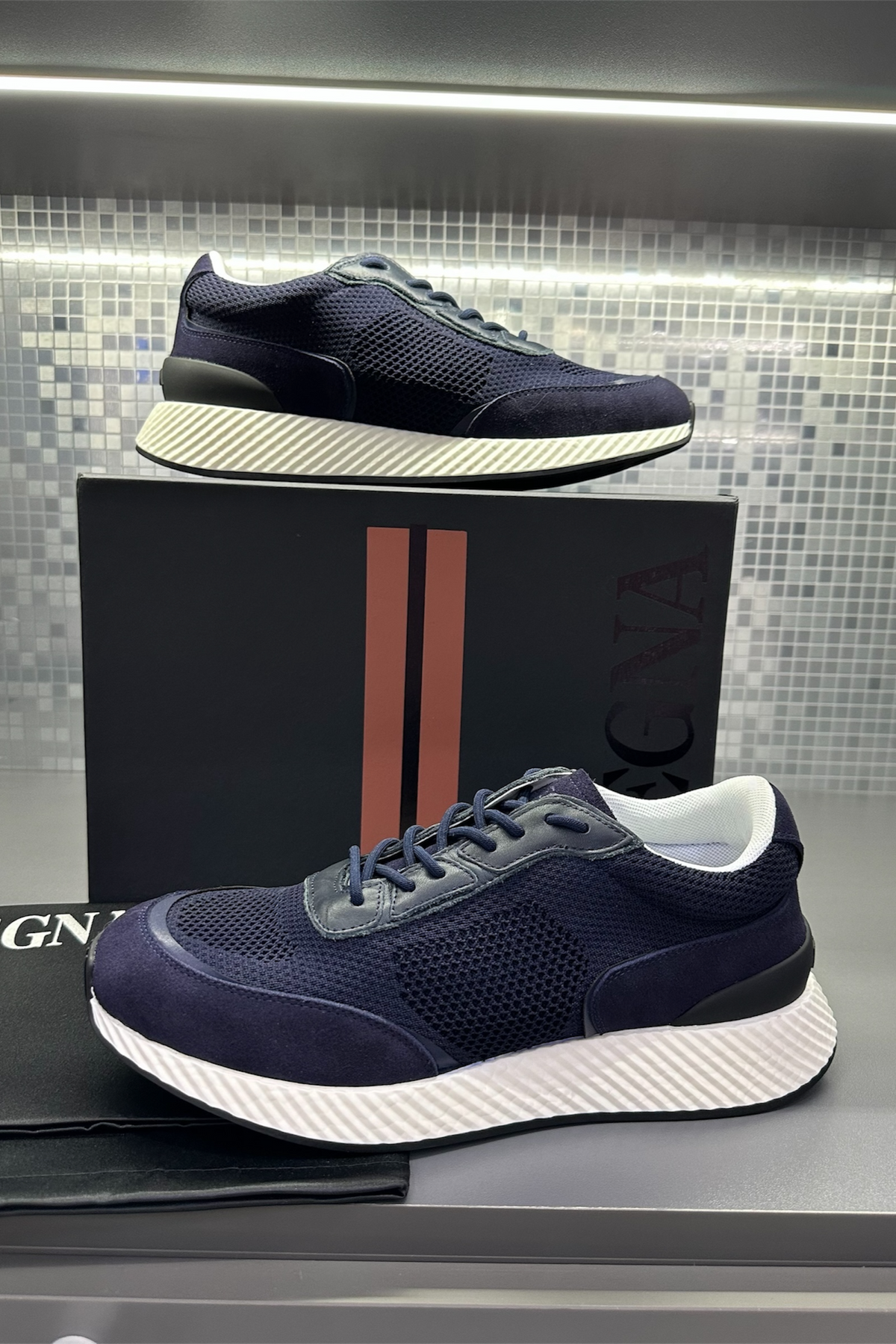 Zegna Techmerino Wool Sneakers - Bleu - MAGIC CITY
