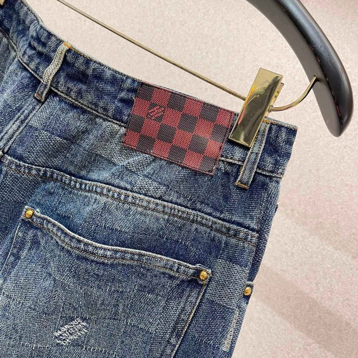 Louis V Damier Denim Skate Pants - MAGIC CITY
