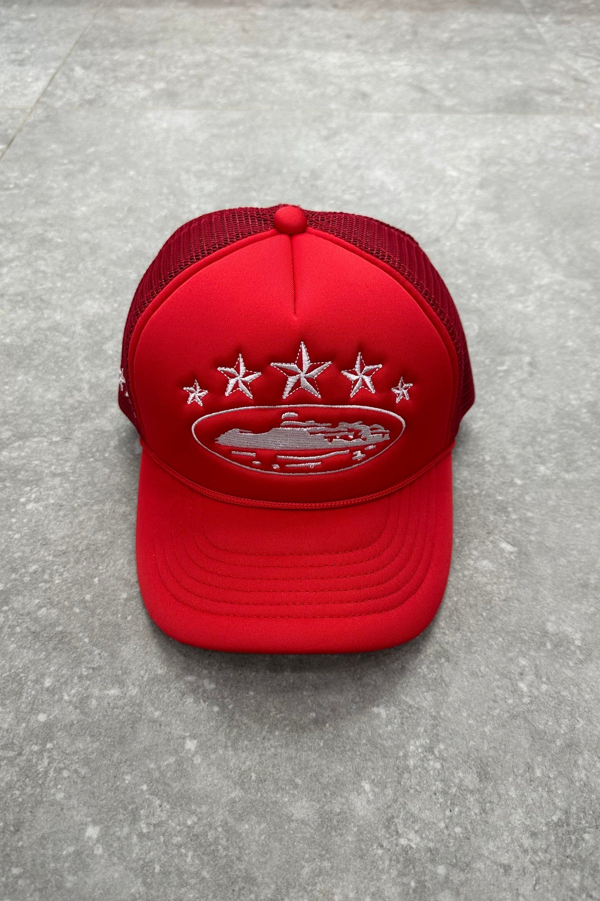 CORTEIZ 5 STARZ Alcatraz Trucker Hat – Red - MAGIC CITY