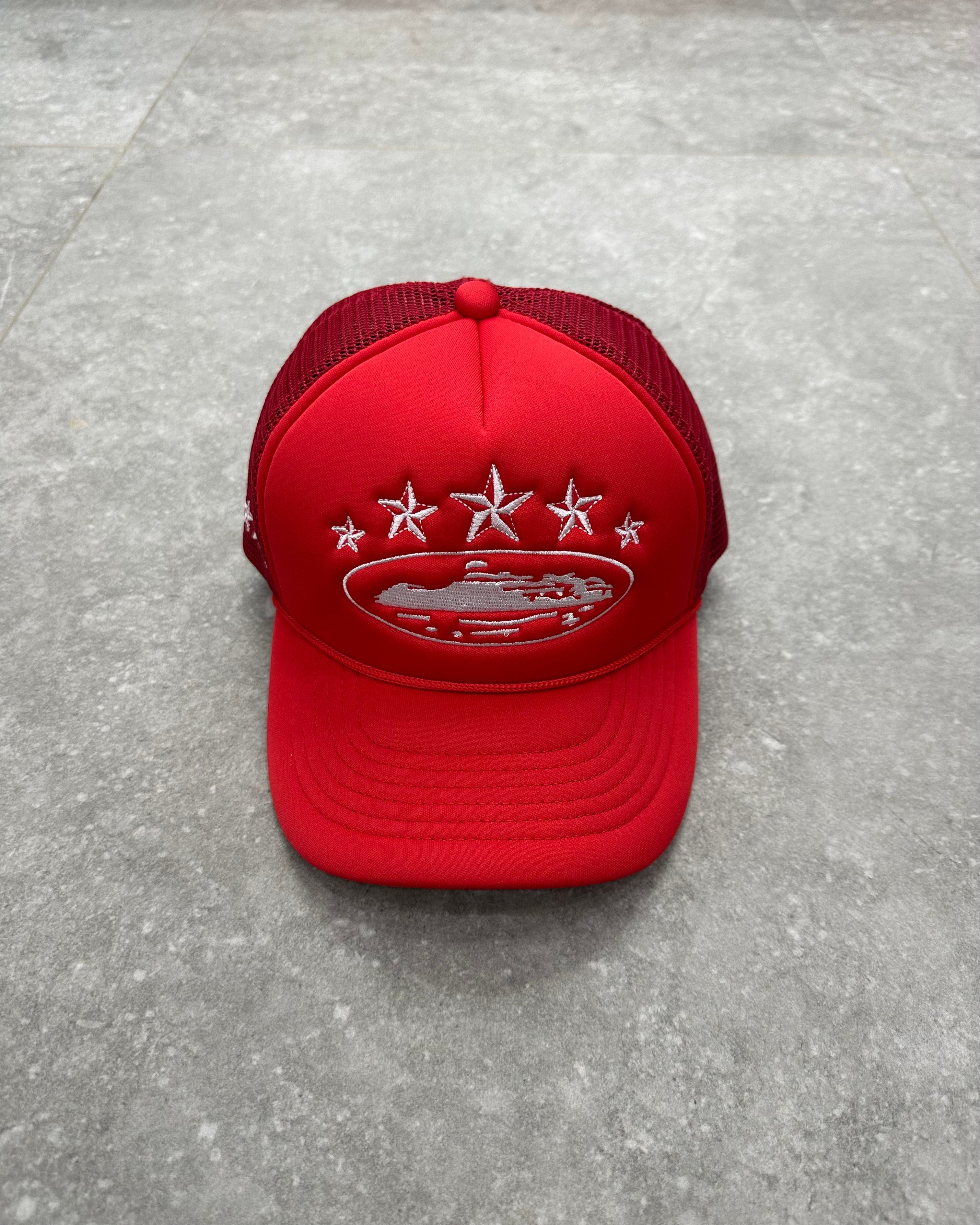 CORTEIZ 5 STARZ Alcatraz Trucker Hat – Red