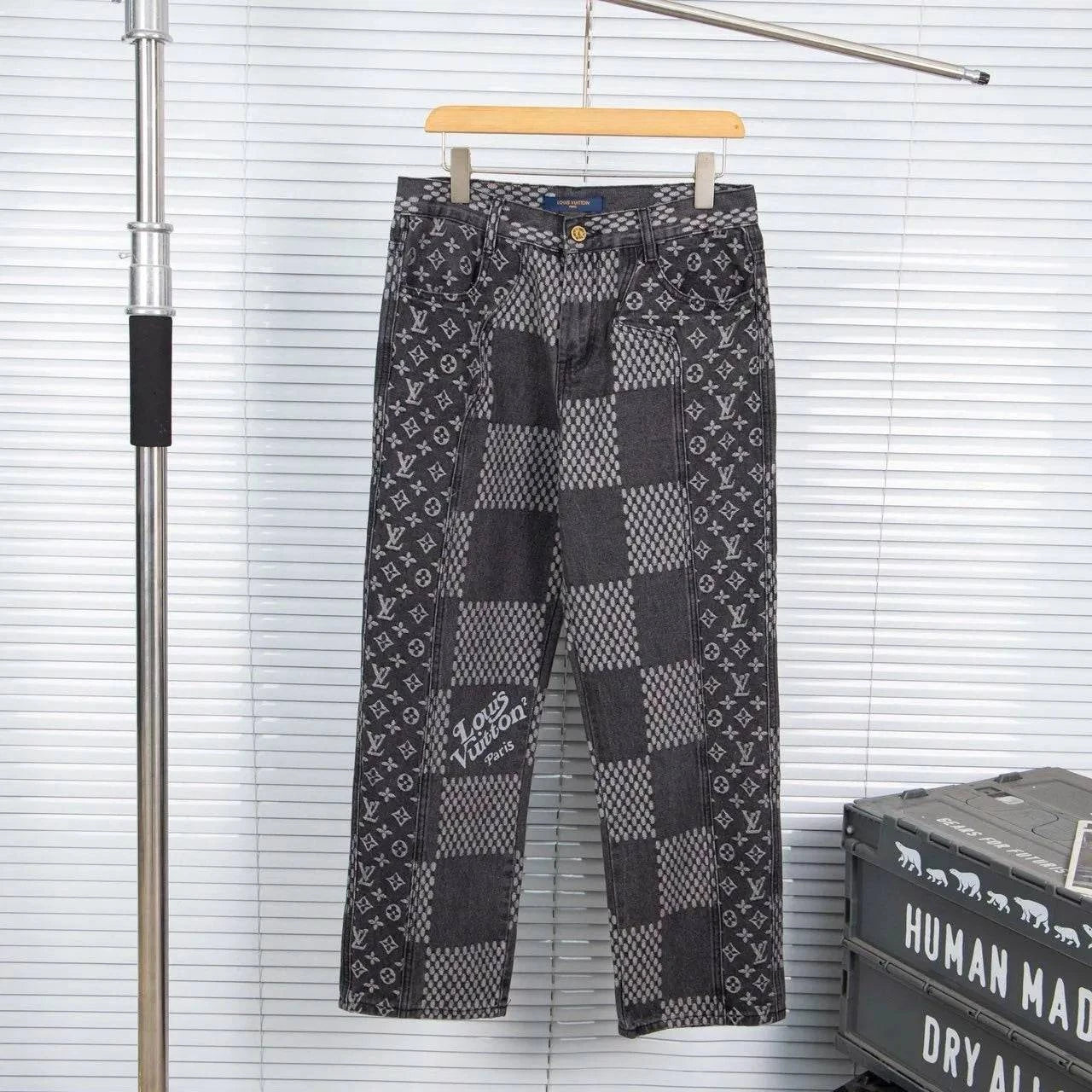 Louis V x Nigo Giant Damier Waves MNGM Denim Pants