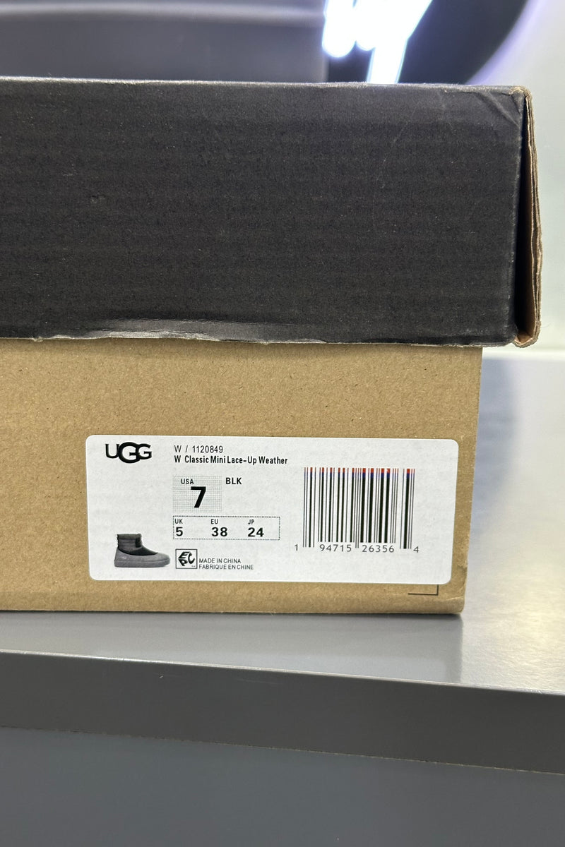 UGG Classic Mini Lace-Up Weather Boot - Black
