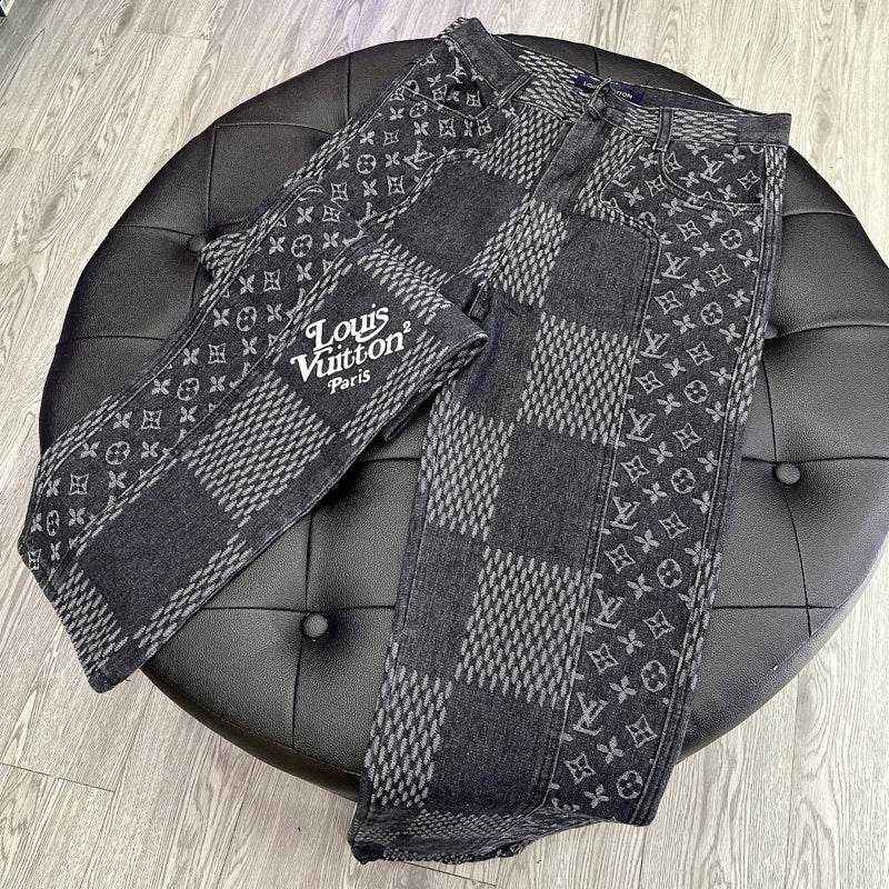 Louis V x Nigo Giant Damier Waves MNGM Denim Pants - MAGIC CITY