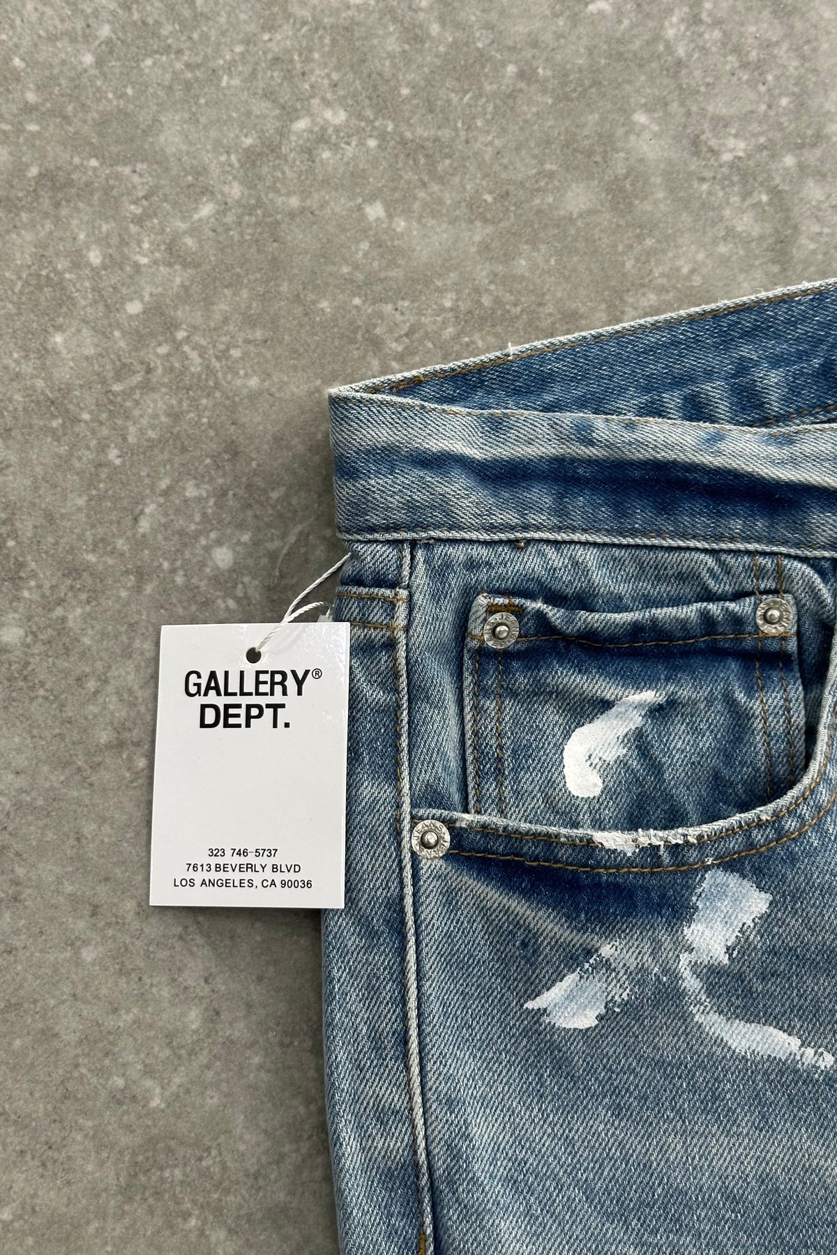 GALLERY DEPT Flared Jeans Paint Splatter – Vintage Blue