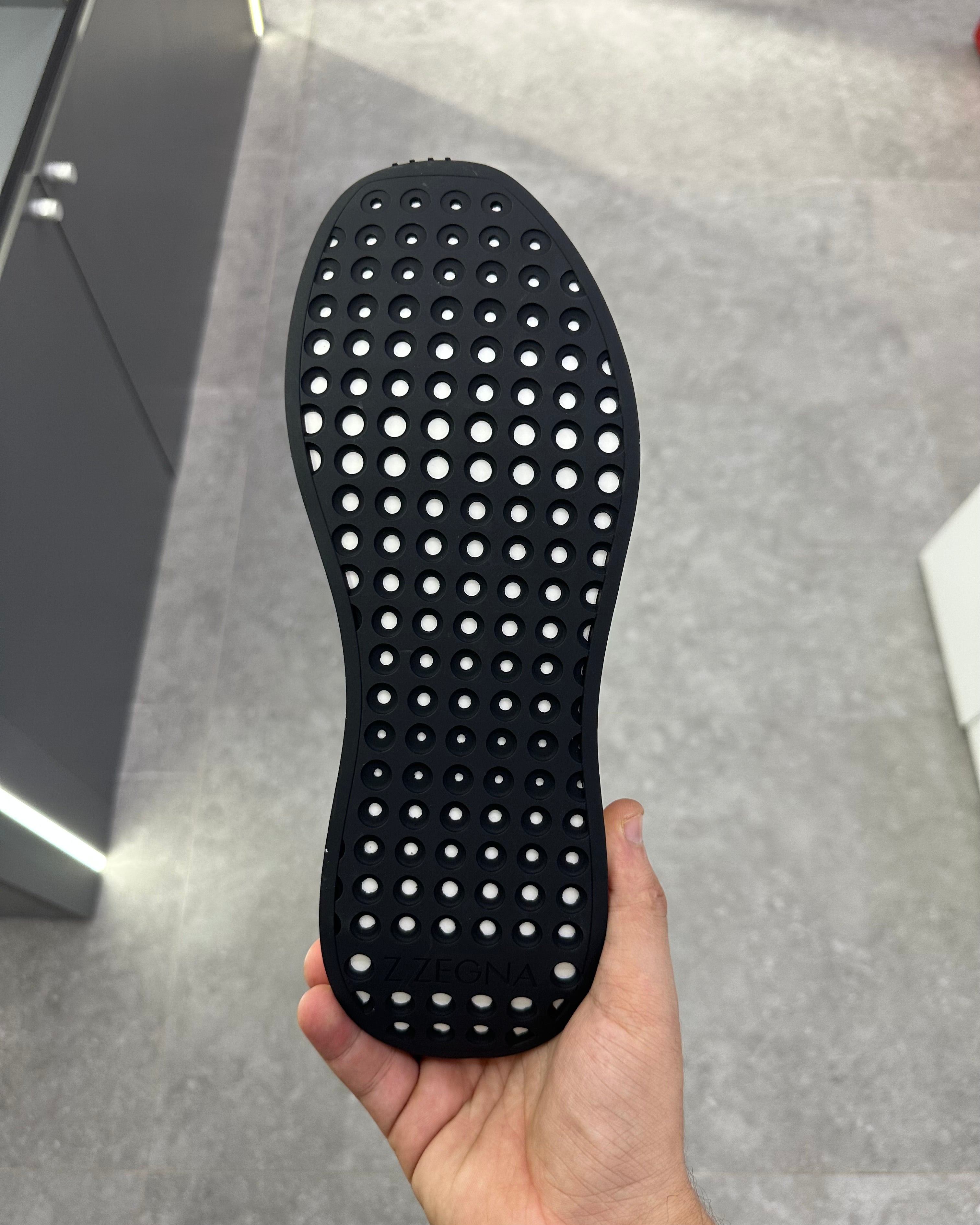 Zegna Techmerino Wool Sneakers - Bleu