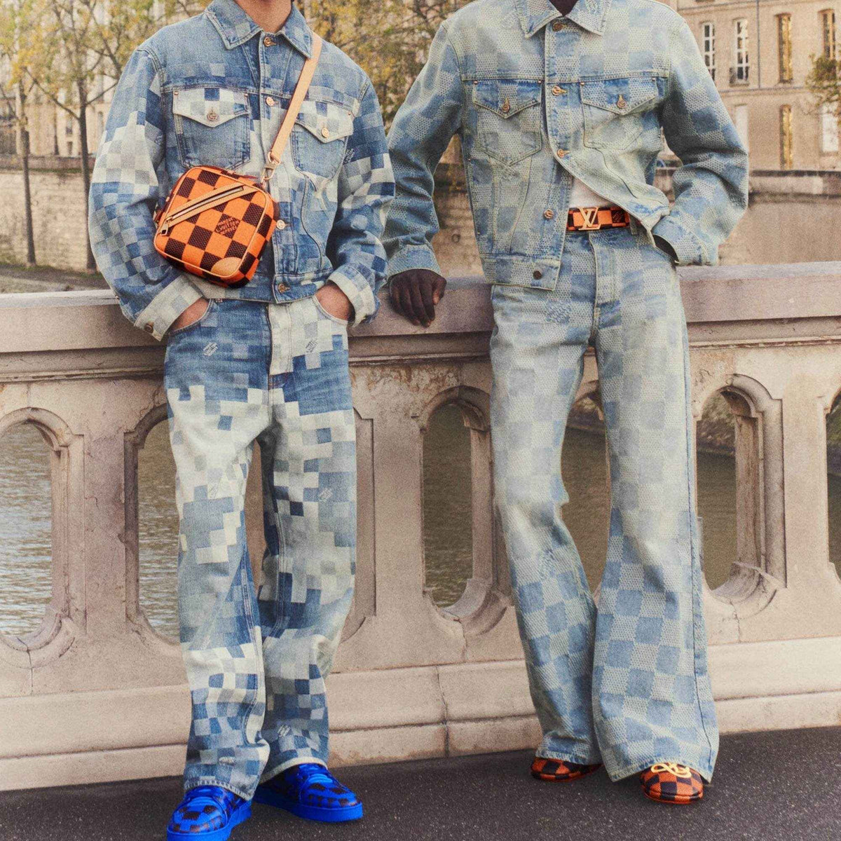 Louis V Damier Denim Skate Pants - MAGIC CITY