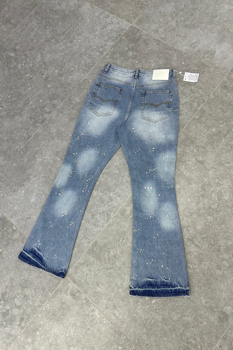 GALLERY DEPT Flared Jeans Paint Splatter - Blue