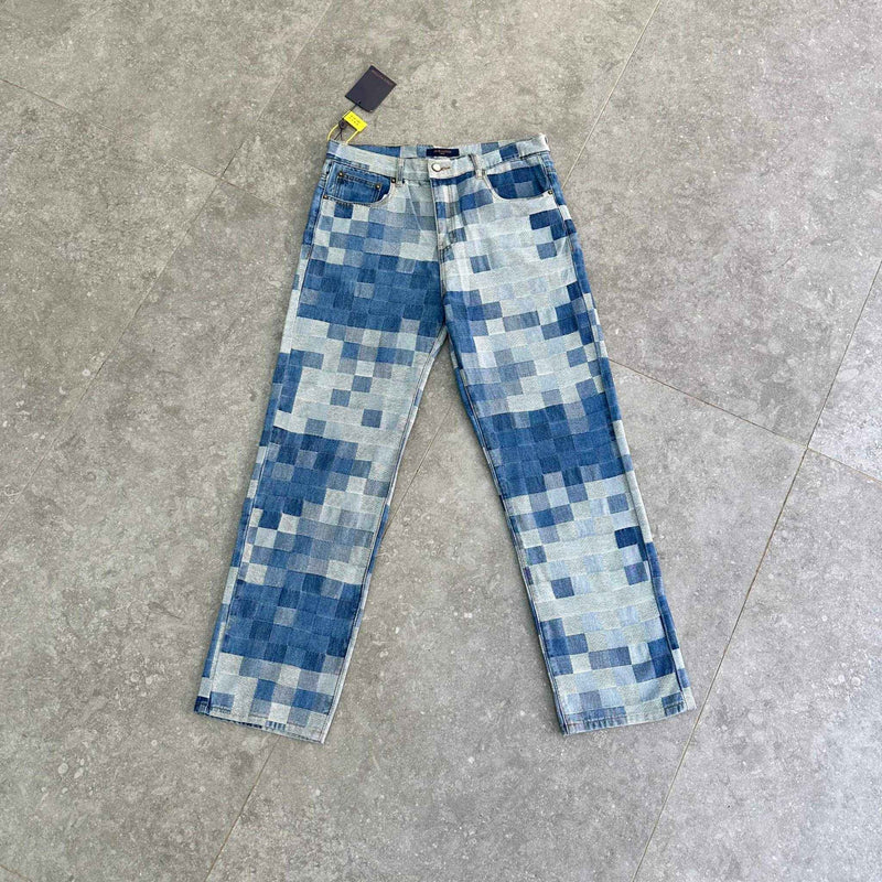 Louis V Damier Denim Skate Pants - MAGIC CITY