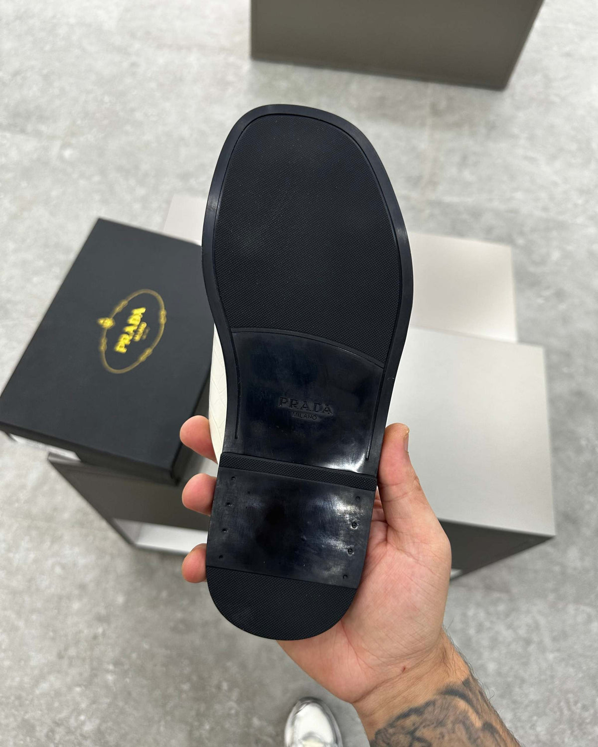 PRĄDA Marble White Crocodile Leather Crisscross Sandals - MAGIC CITY