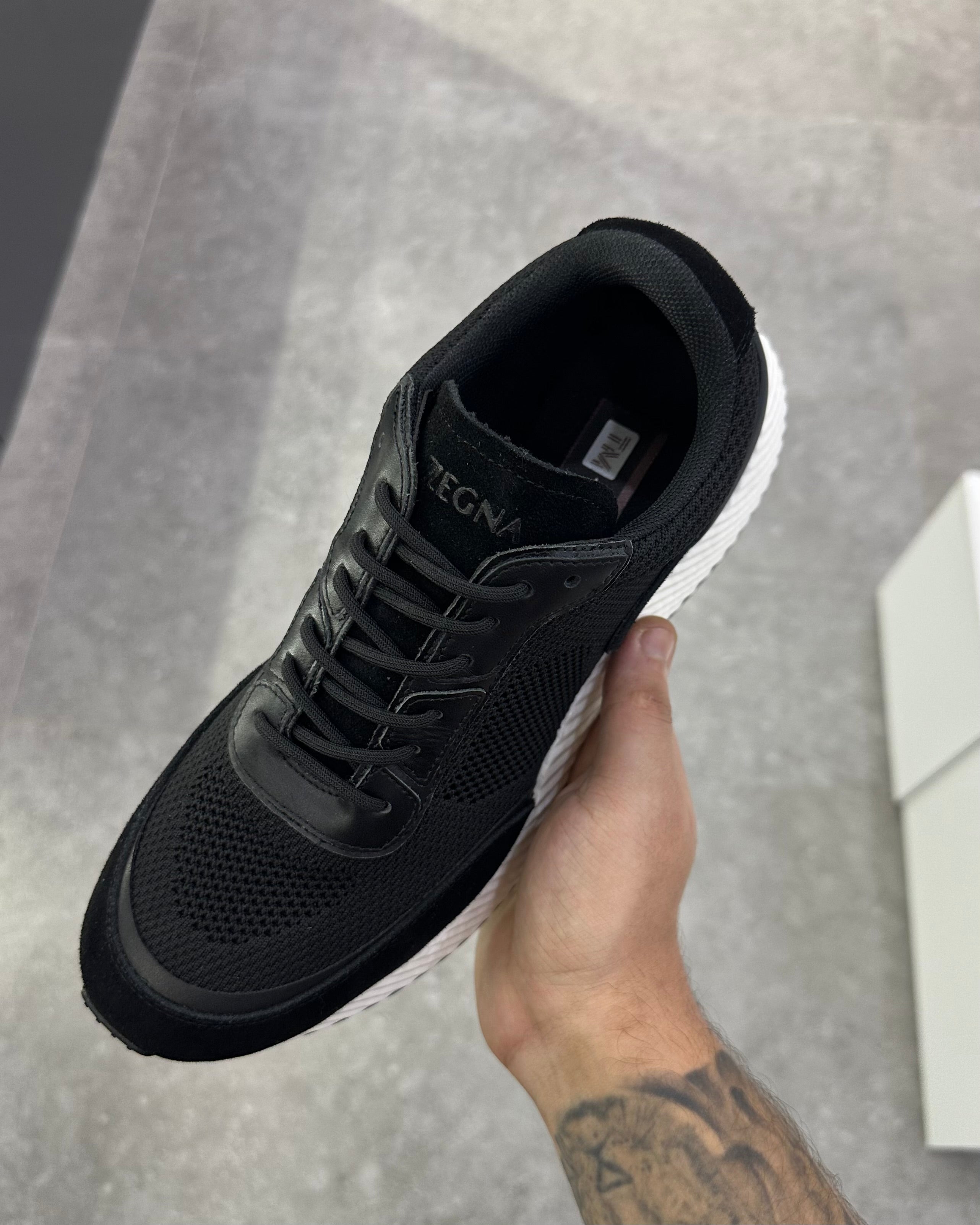 Zegna Techmerino Wool Sneakers - Black