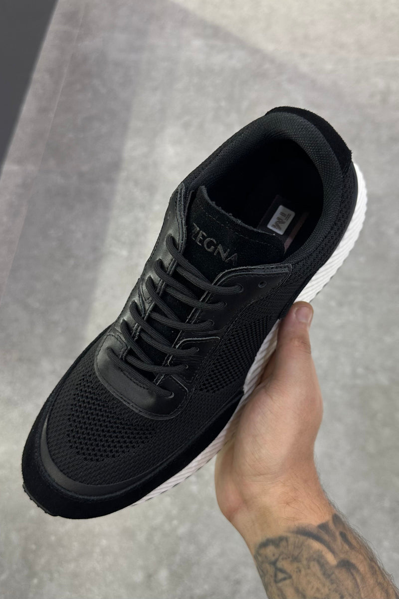 Zegna Techmerino Wool Sneakers - Black - MAGIC CITY