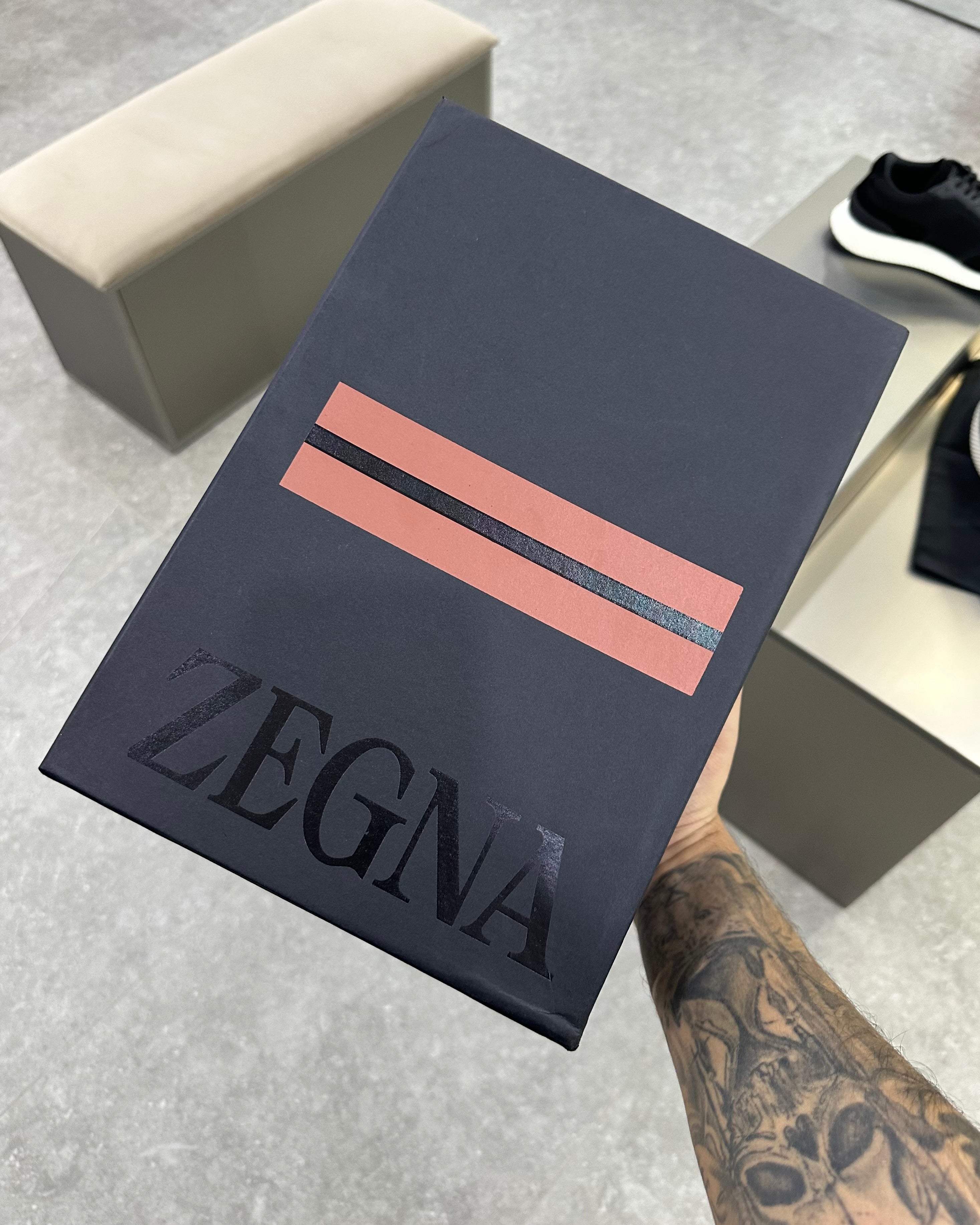Zegna Techmerino Wool Sneakers - Black