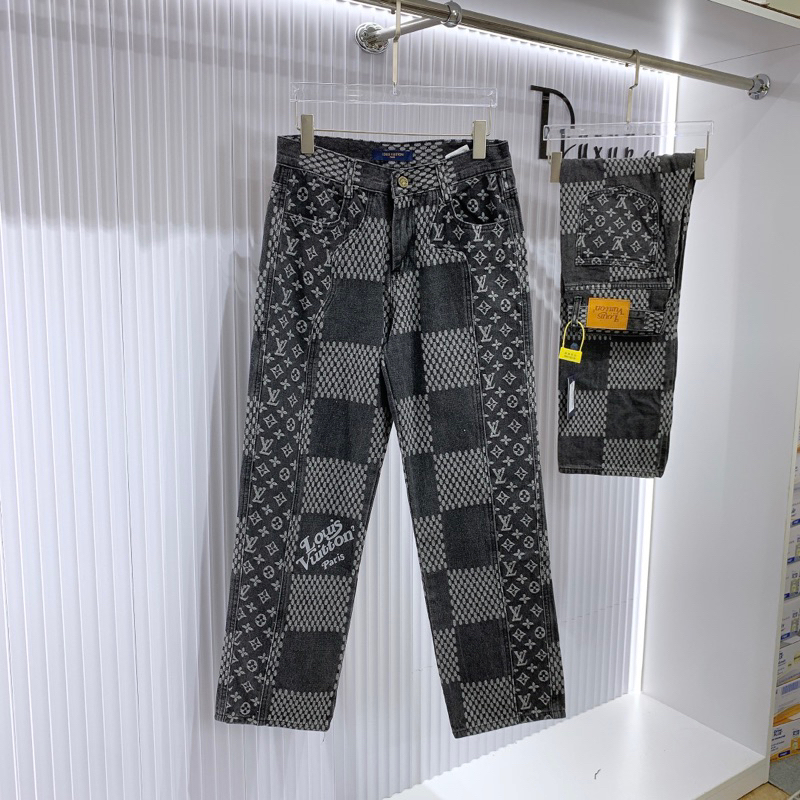 Louis V x Nigo Giant Damier Waves MNGM Denim Pants