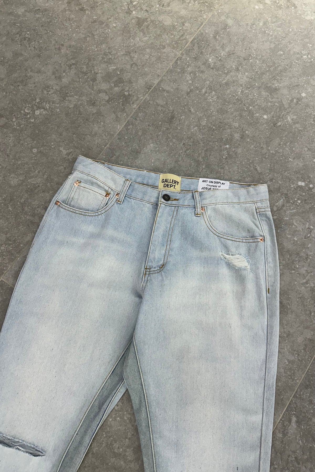 GALLERY DEPT Flared Jeans Paint Splatter – Light Wash Blue