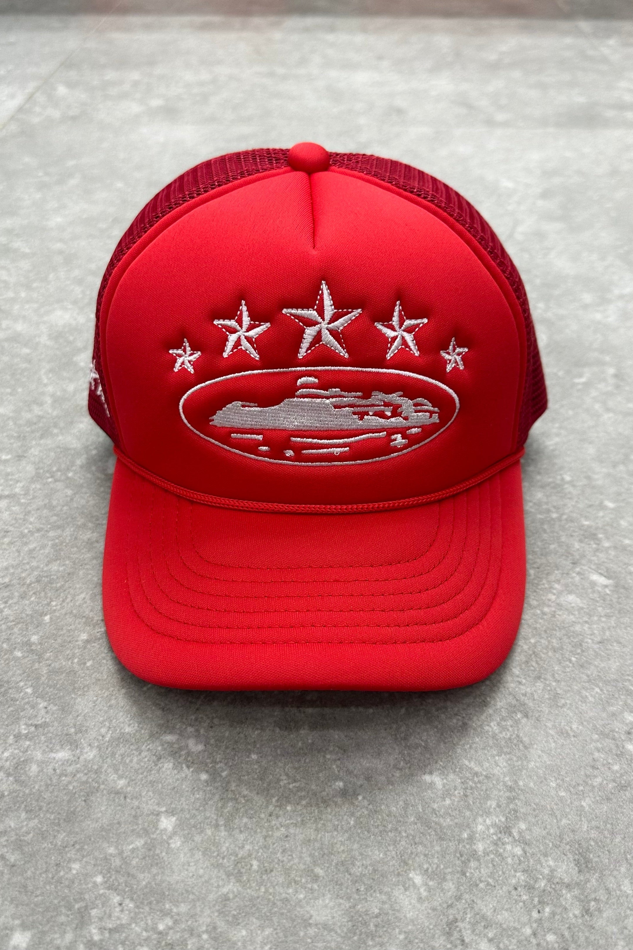 CORTEIZ 5 STARZ Alcatraz Trucker Hat – Red - MAGIC CITY