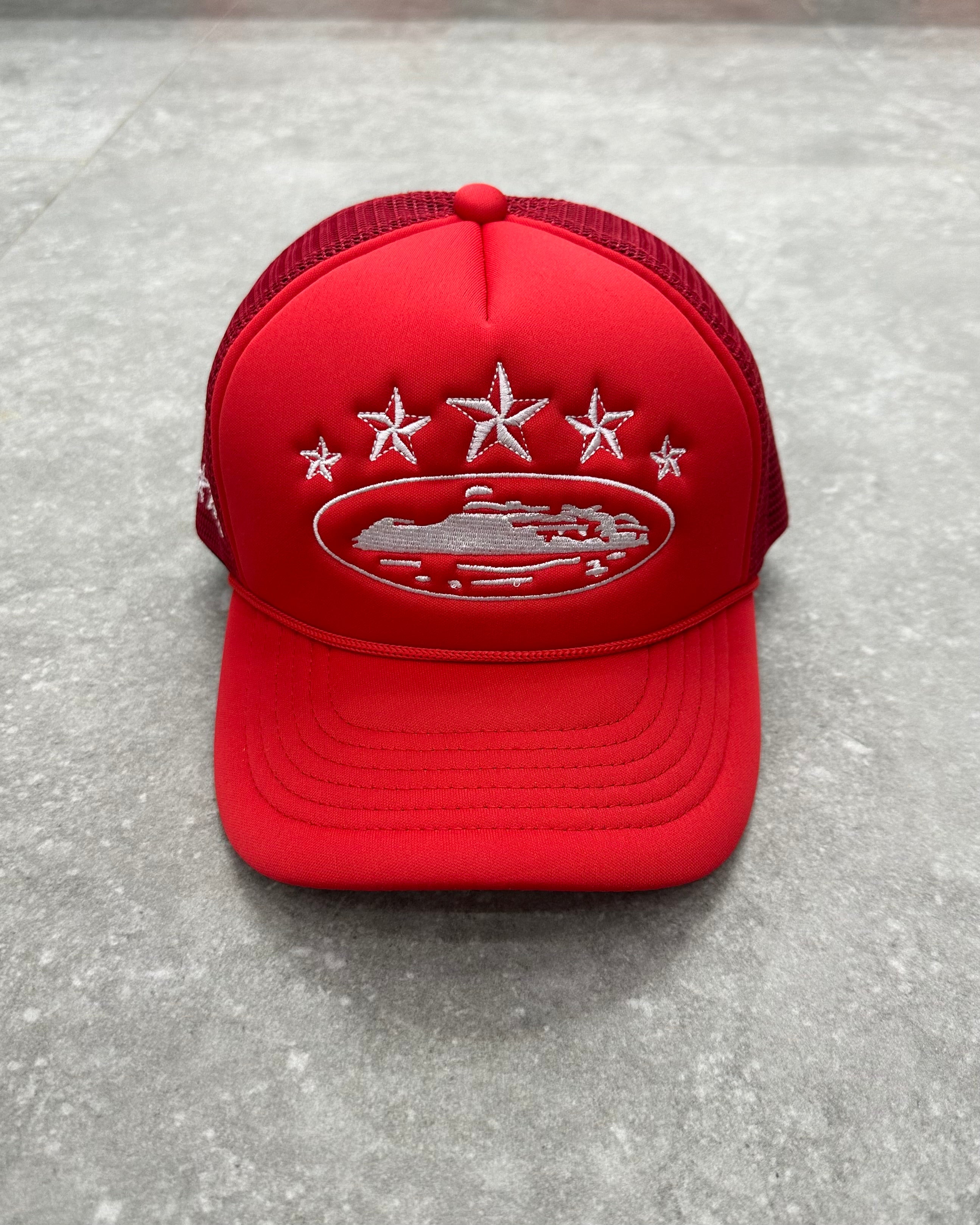 CORTEIZ 5 STARZ Alcatraz Trucker Hat – Red